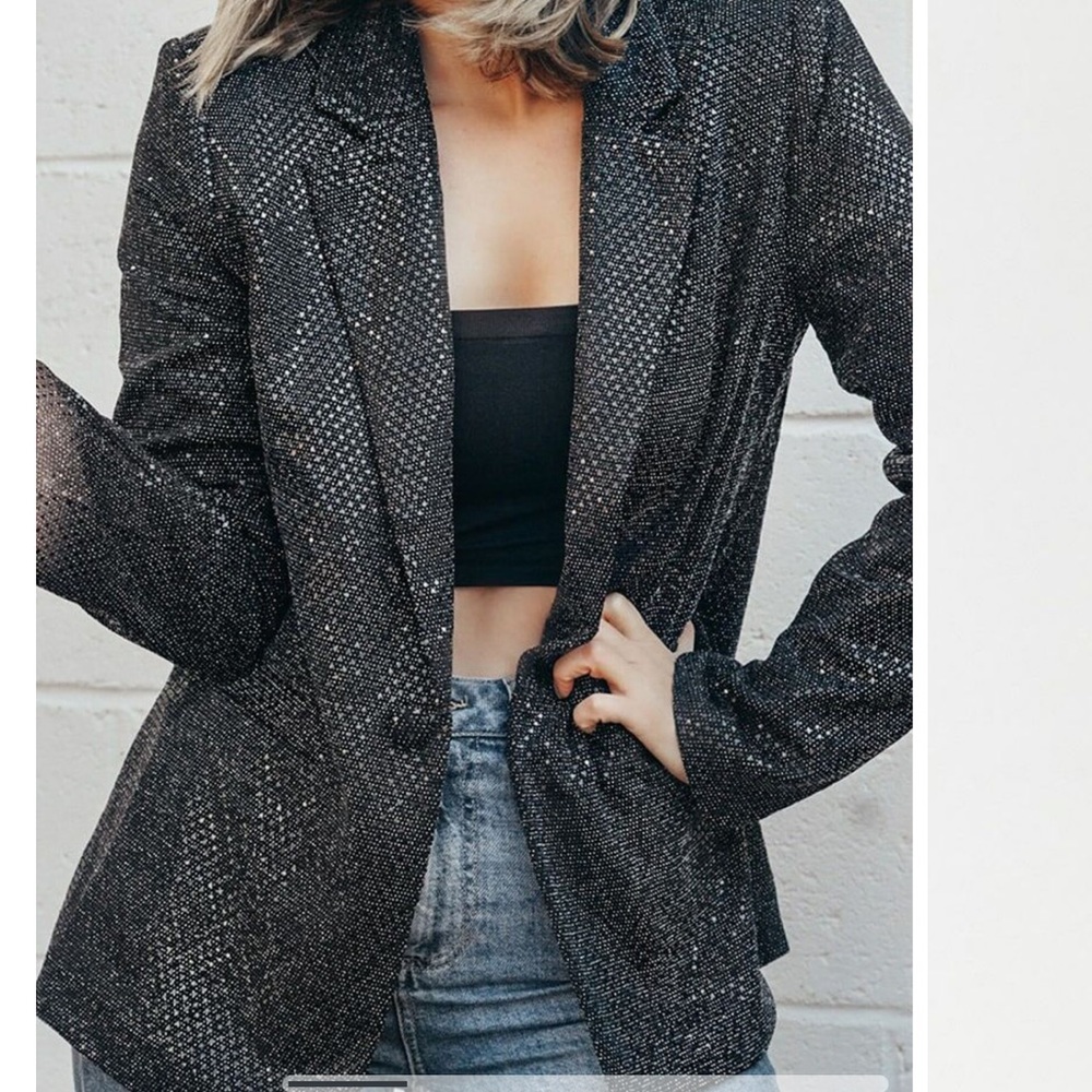 Forever 21-Black Sparkly/Sequin Blazer